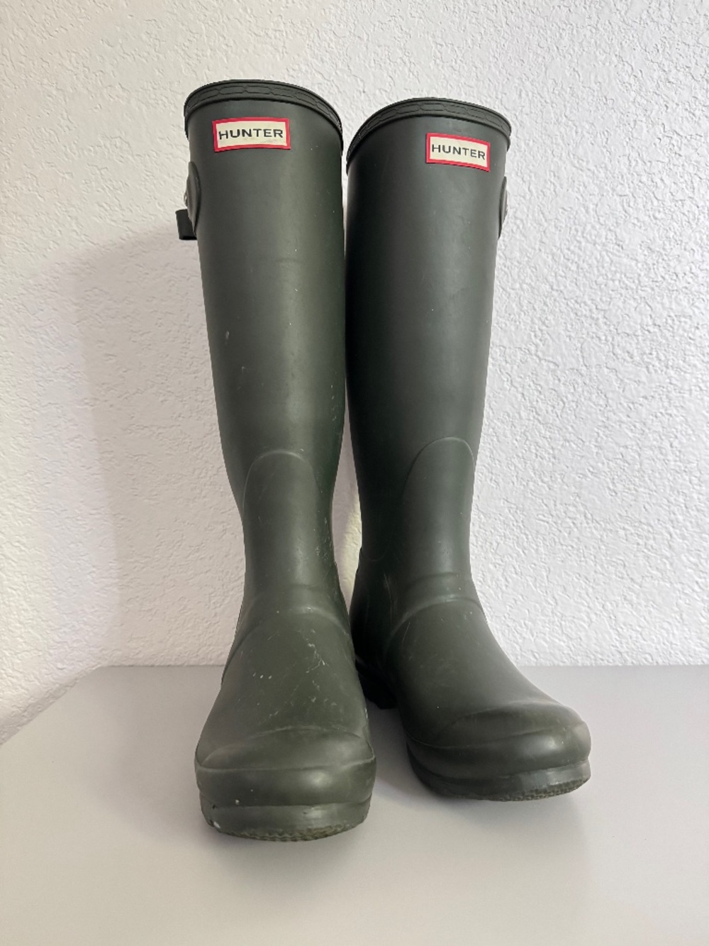 Hunter Original Tall Rain Boots - Dark Olive - Size 7